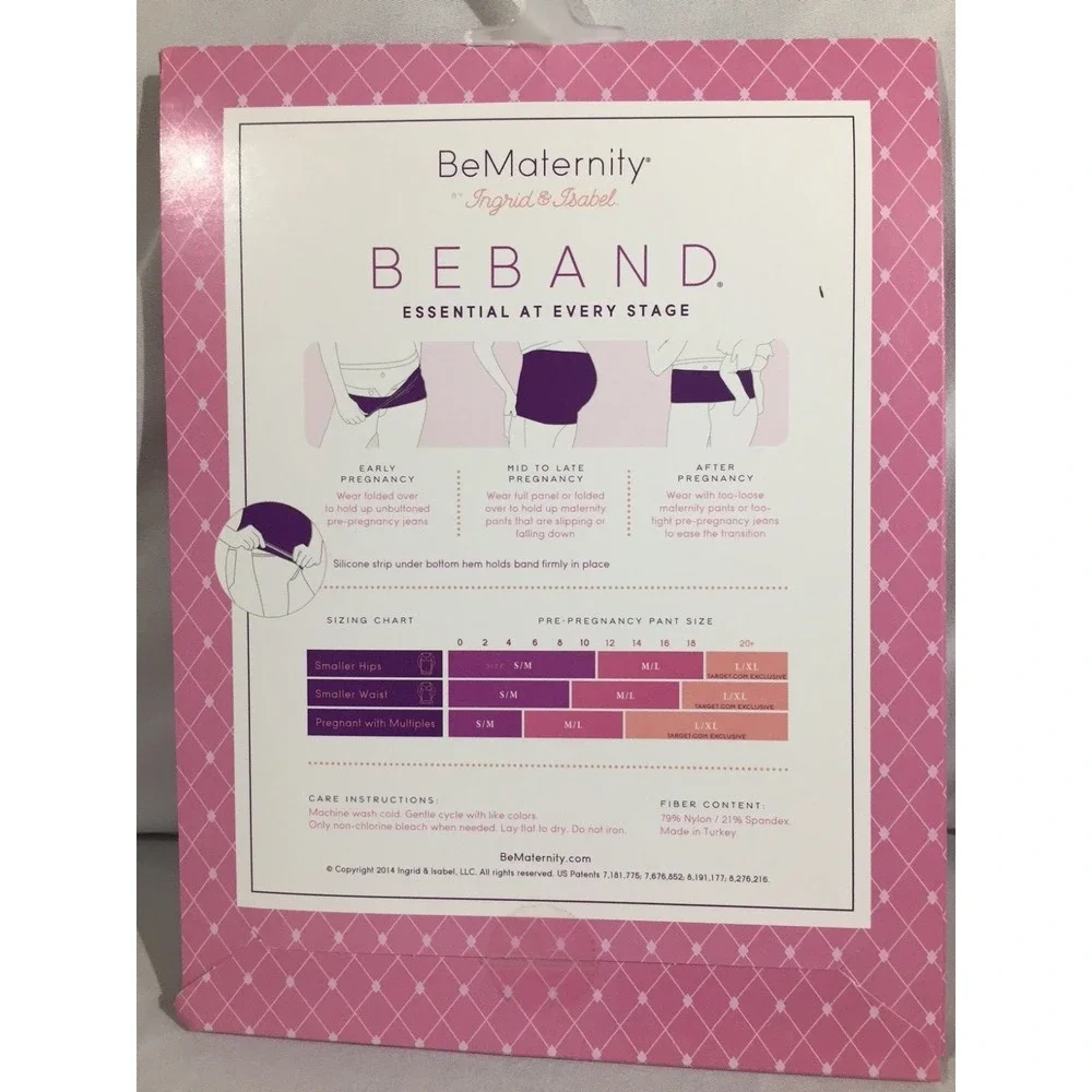 NIP BeMaternity Ingrid Isabel BEBAND‎ Extra Length & Silicone Strip White S / M